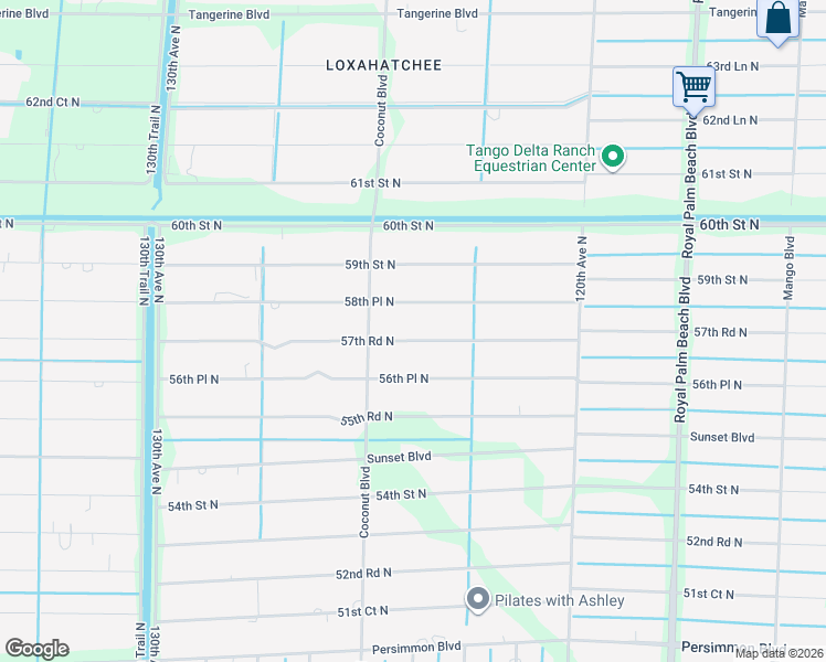 map of restaurants, bars, coffee shops, grocery stores, and more near 12436 57th Road North in West Palm Beach
