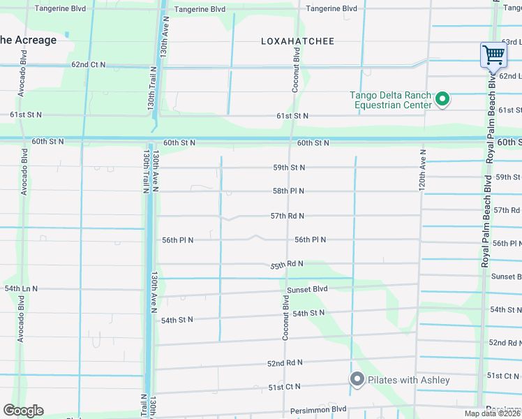 map of restaurants, bars, coffee shops, grocery stores, and more near 12610 57th Road North in West Palm Beach