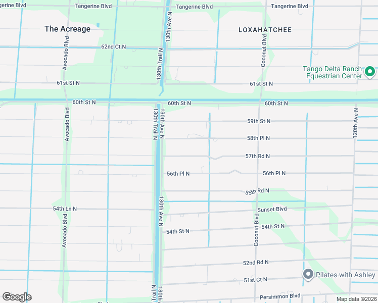 map of restaurants, bars, coffee shops, grocery stores, and more near 12896 57th Road North in West Palm Beach