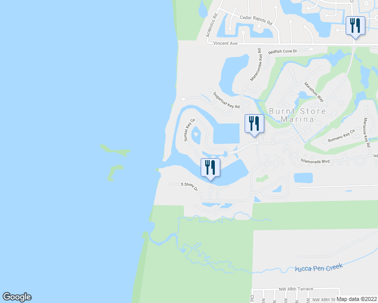 map of restaurants, bars, coffee shops, grocery stores, and more near 3313 Sunset Key Circle in Punta Gorda