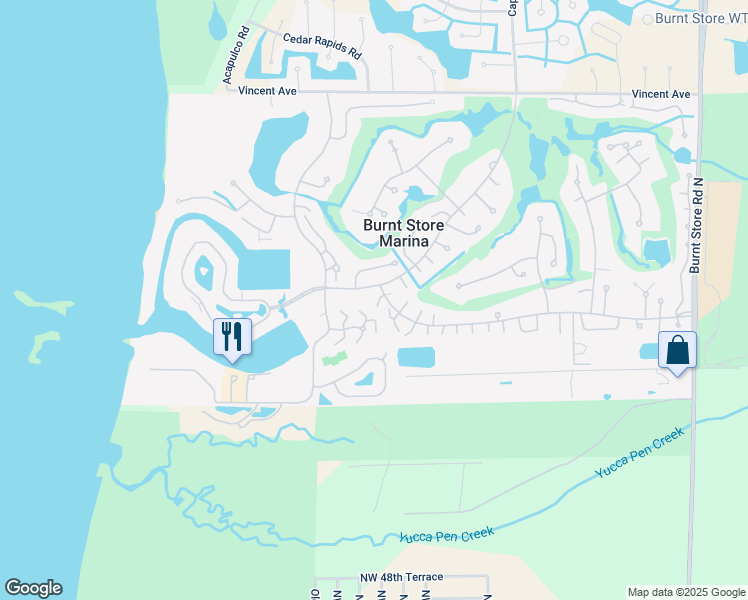 map of restaurants, bars, coffee shops, grocery stores, and more near 1633 Islamorada Boulevard in Punta Gorda