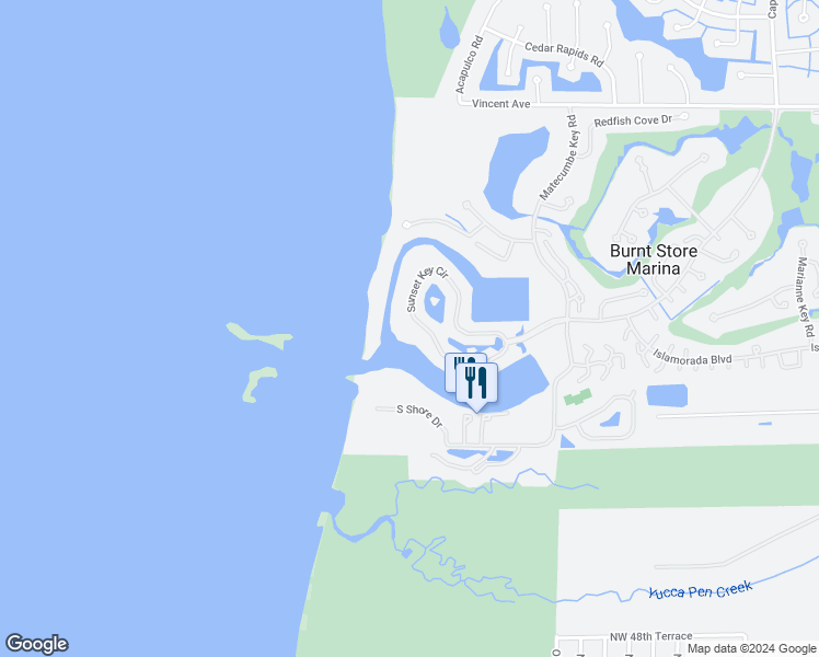 map of restaurants, bars, coffee shops, grocery stores, and more near 3317 Sunset Key Circle in Punta Gorda