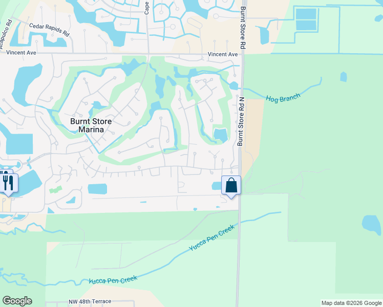 map of restaurants, bars, coffee shops, grocery stores, and more near 437 Islamorada Boulevard in Punta Gorda