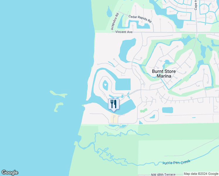 map of restaurants, bars, coffee shops, grocery stores, and more near 3410 Sunset Key Circle in Punta Gorda