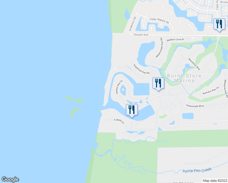 map of restaurants, bars, coffee shops, grocery stores, and more near 3321 Sunset Key Circle in Punta Gorda