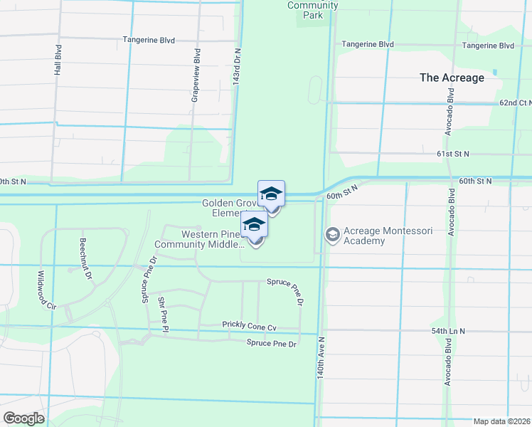 map of restaurants, bars, coffee shops, grocery stores, and more near 5959 140th Avenue North in West Palm Beach