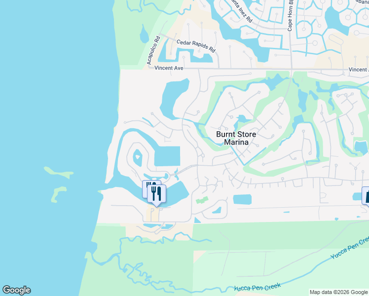 map of restaurants, bars, coffee shops, grocery stores, and more near 2060 Matecumbe Key Road in Punta Gorda