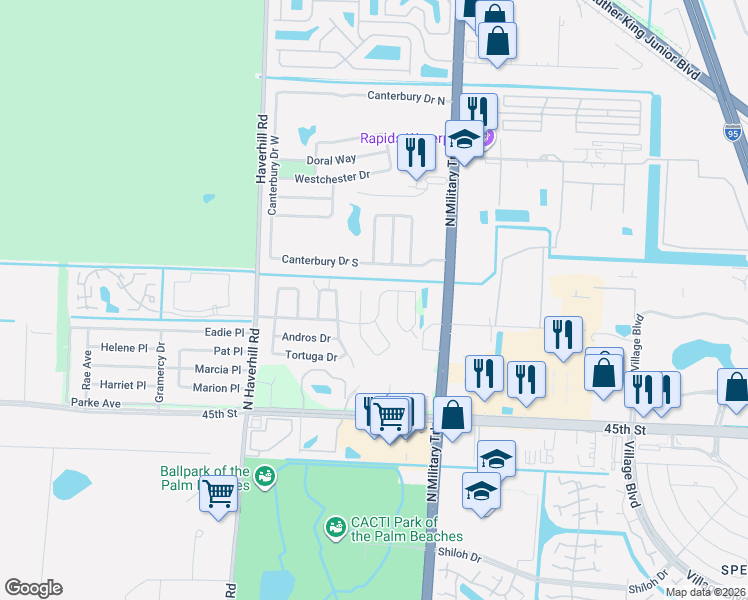 map of restaurants, bars, coffee shops, grocery stores, and more near 5941 Bahama Court in West Palm Beach