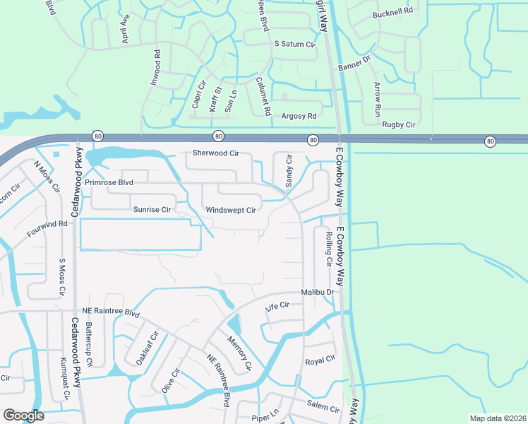 map of restaurants, bars, coffee shops, grocery stores, and more near 8045 Windswept Circle in LaBelle