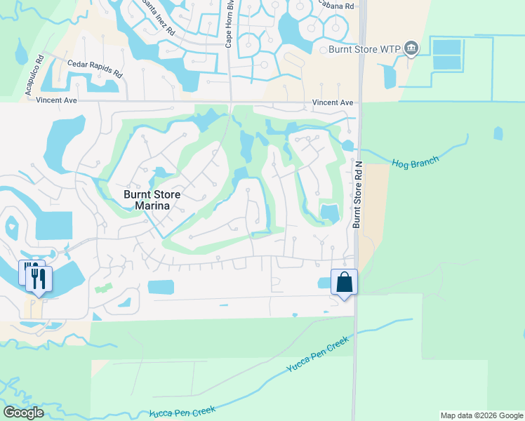 map of restaurants, bars, coffee shops, grocery stores, and more near 4900 Linkside Drive in Punta Gorda
