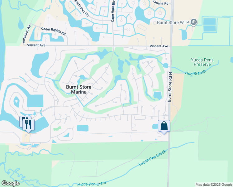map of restaurants, bars, coffee shops, grocery stores, and more near 4001 Marianne Key Road in Punta Gorda