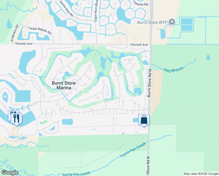 map of restaurants, bars, coffee shops, grocery stores, and more near 4900 Linkside Drive in Punta Gorda