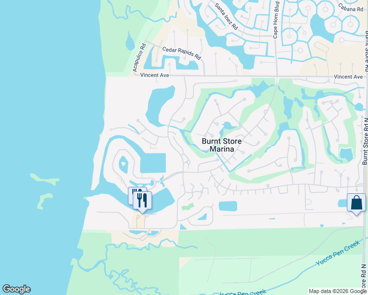 map of restaurants, bars, coffee shops, grocery stores, and more near 3192 Matecumbe Key Road in Punta Gorda