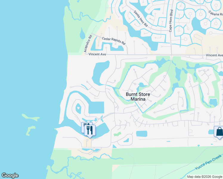 map of restaurants, bars, coffee shops, grocery stores, and more near 3045 Matecumbe Key Road in Punta Gorda