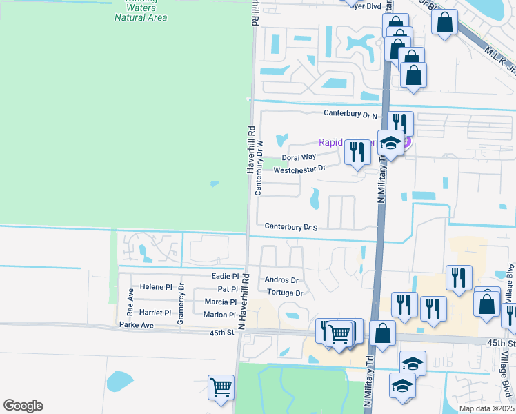map of restaurants, bars, coffee shops, grocery stores, and more near 2559 Lochmore Road in Riviera Beach