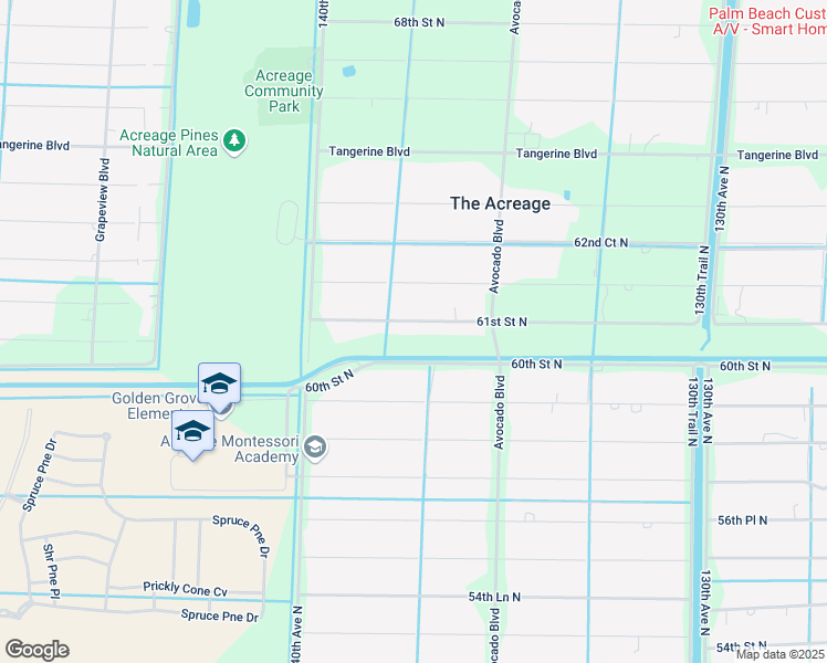 map of restaurants, bars, coffee shops, grocery stores, and more near 13744 61st Street North in West Palm Beach