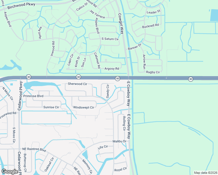 map of restaurants, bars, coffee shops, grocery stores, and more near 8027 Sandy Circle in LaBelle