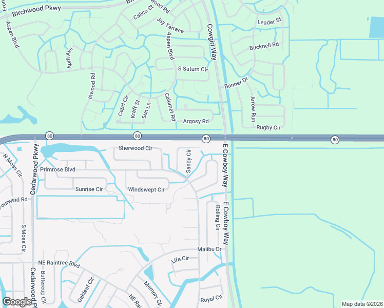 map of restaurants, bars, coffee shops, grocery stores, and more near 8027 Sandy Circle in LaBelle