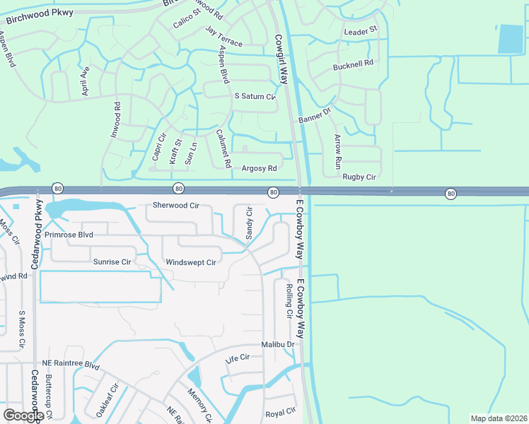 map of restaurants, bars, coffee shops, grocery stores, and more near 8027 Sandy Circle in LaBelle