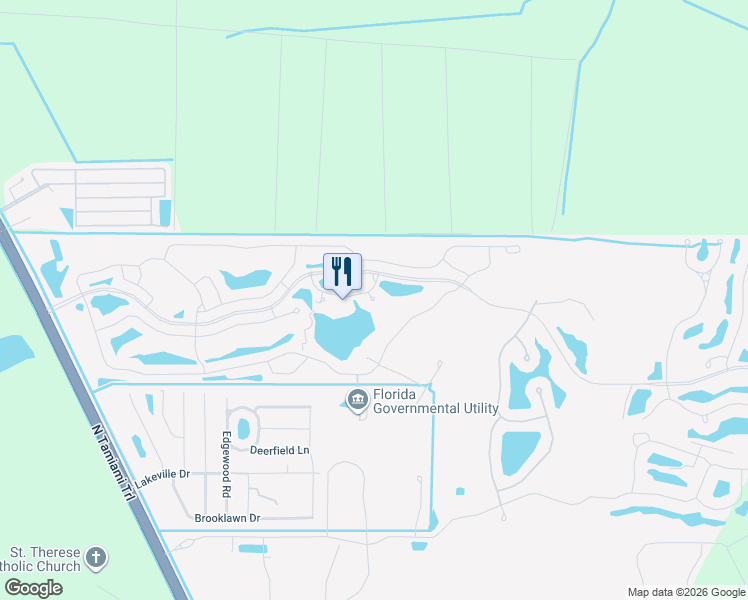 map of restaurants, bars, coffee shops, grocery stores, and more near 15740 Portofino Way in North Fort Myers