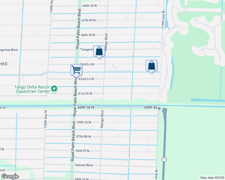 map of restaurants, bars, coffee shops, grocery stores, and more near 11482 61st Street North in West Palm Beach