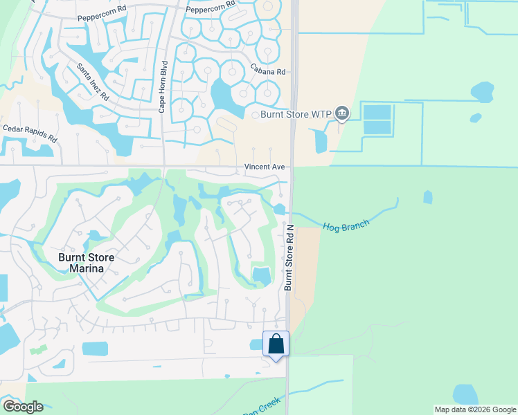 map of restaurants, bars, coffee shops, grocery stores, and more near 206 Big Pine Lane in Punta Gorda