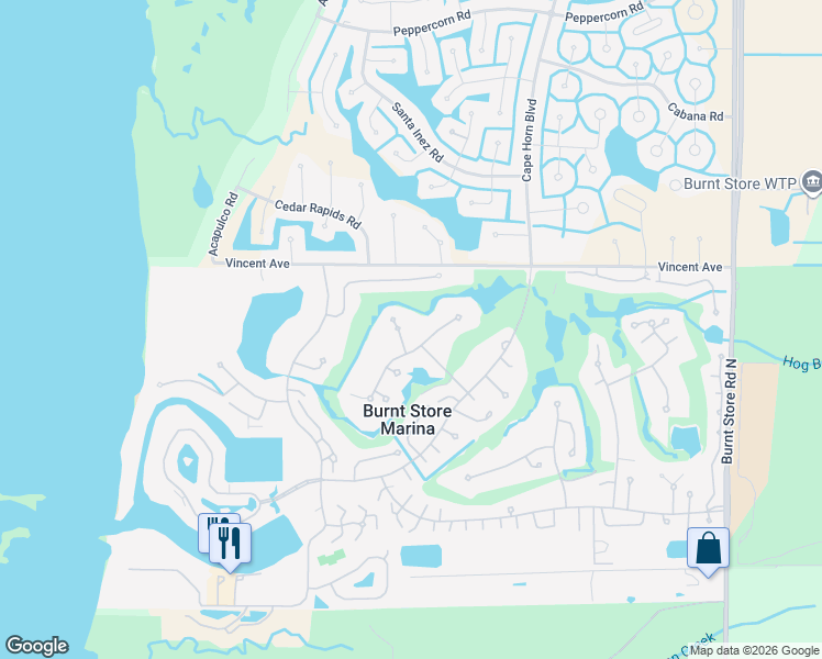map of restaurants, bars, coffee shops, grocery stores, and more near 5001 Sable Key Circle in Punta Gorda