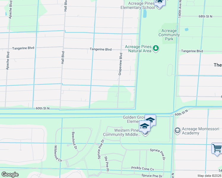 map of restaurants, bars, coffee shops, grocery stores, and more near 14578 62nd Court North in Loxahatchee