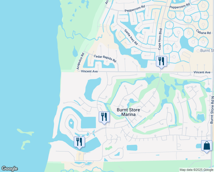 map of restaurants, bars, coffee shops, grocery stores, and more near 991 Matecumbe Key Road in Punta Gorda