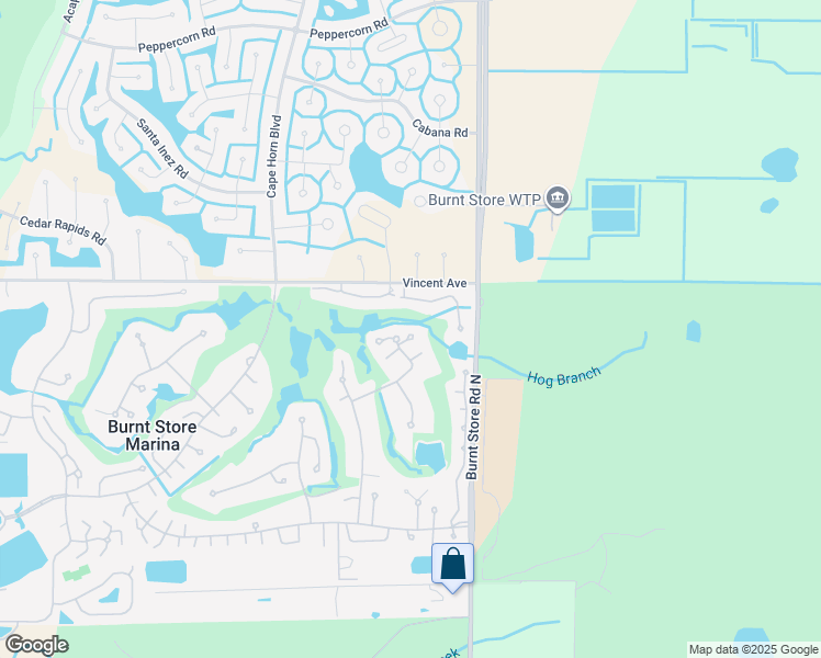map of restaurants, bars, coffee shops, grocery stores, and more near 102 Big Pine Lane in Punta Gorda