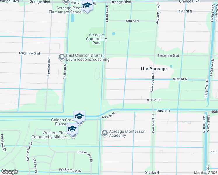 map of restaurants, bars, coffee shops, grocery stores, and more near 13949 61st Lane North in West Palm Beach