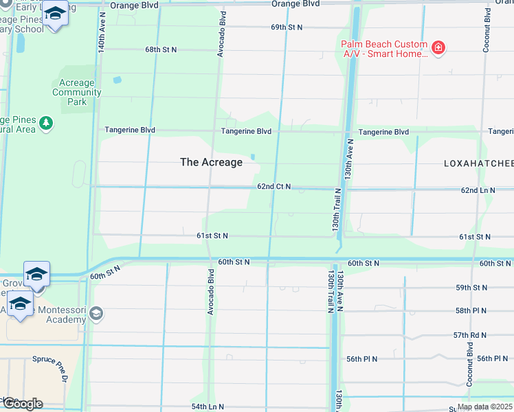 map of restaurants, bars, coffee shops, grocery stores, and more near 13351 61st Lane North in West Palm Beach
