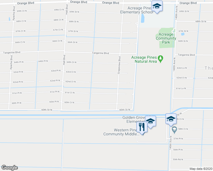 map of restaurants, bars, coffee shops, grocery stores, and more near 14578 62nd Ct N in Loxahatchee