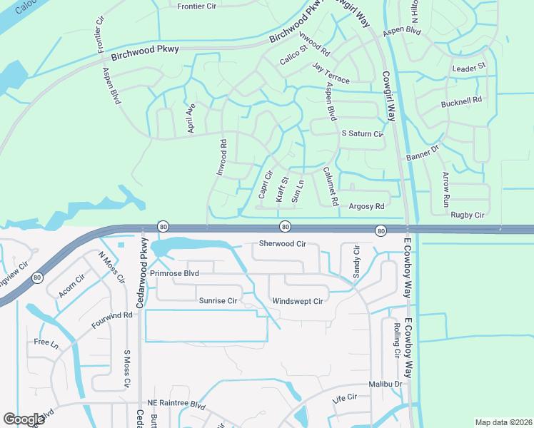 map of restaurants, bars, coffee shops, grocery stores, and more near 1216 Capri Circle in LaBelle