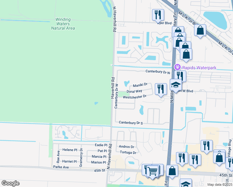 map of restaurants, bars, coffee shops, grocery stores, and more near in Riviera Beach