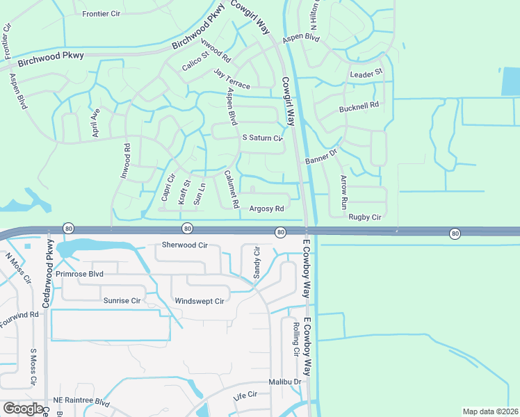 map of restaurants, bars, coffee shops, grocery stores, and more near Calumet Circle in LaBelle