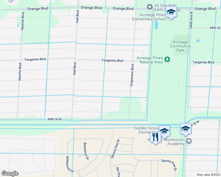 map of restaurants, bars, coffee shops, grocery stores, and more near 14656 63rd Court North in Loxahatchee