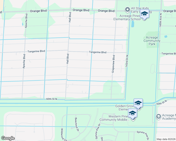 map of restaurants, bars, coffee shops, grocery stores, and more near 14732 63rd Court North in Loxahatchee
