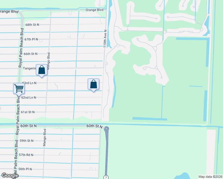 map of restaurants, bars, coffee shops, grocery stores, and more near 6090 Wildcat Run in West Palm Beach