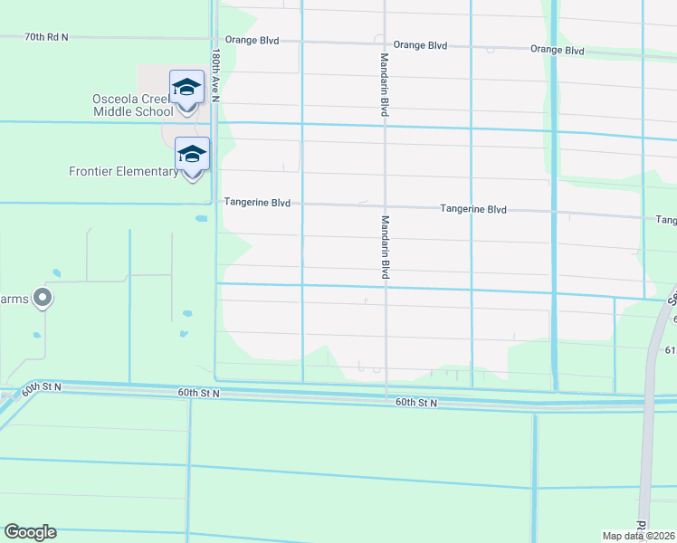 map of restaurants, bars, coffee shops, grocery stores, and more near 17636 63rd Road North in The Acreage
