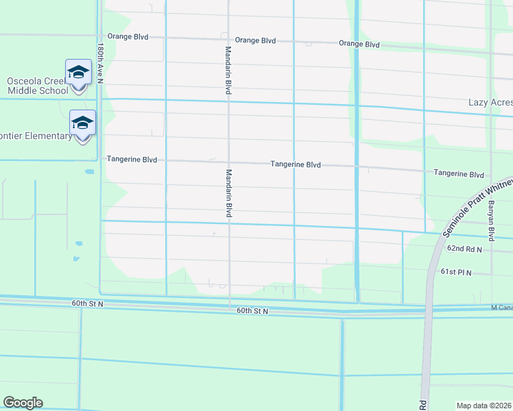 map of restaurants, bars, coffee shops, grocery stores, and more near 17389 63rd Road North in Loxahatchee