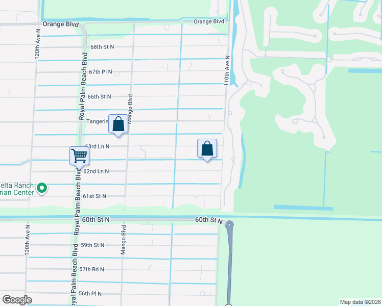 map of restaurants, bars, coffee shops, grocery stores, and more near 11194 63rd Lane North in West Palm Beach