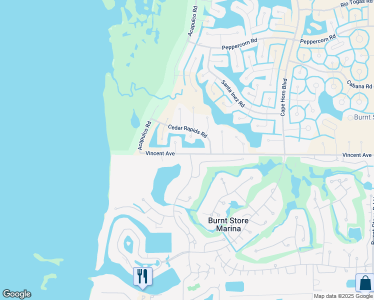 map of restaurants, bars, coffee shops, grocery stores, and more near 991 Matecumbe Key Road in Punta Gorda