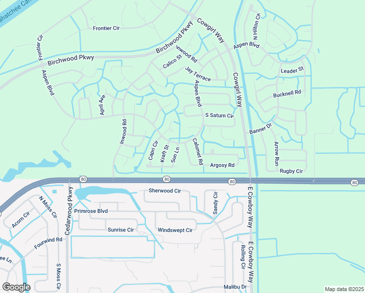 map of restaurants, bars, coffee shops, grocery stores, and more near 1079 Argosy Circle in LaBelle