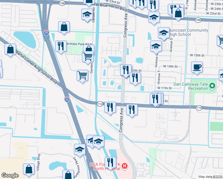 map of restaurants, bars, coffee shops, grocery stores, and more near 1991 Nassau Drive in West Palm Beach