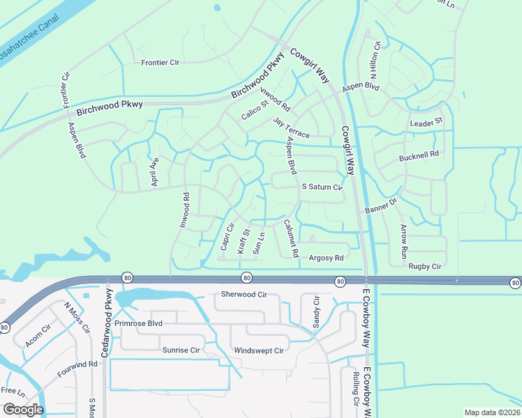map of restaurants, bars, coffee shops, grocery stores, and more near 1030 Dutch Court in LaBelle