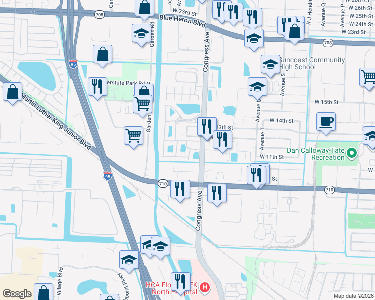map of restaurants, bars, coffee shops, grocery stores, and more near 1991 Nassau Drive in West Palm Beach