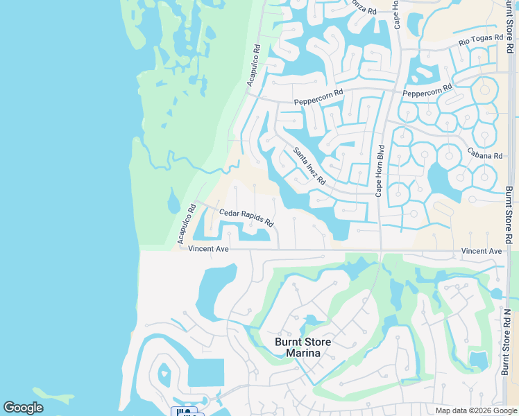 map of restaurants, bars, coffee shops, grocery stores, and more near 17439 Cornflower Lane in Punta Gorda