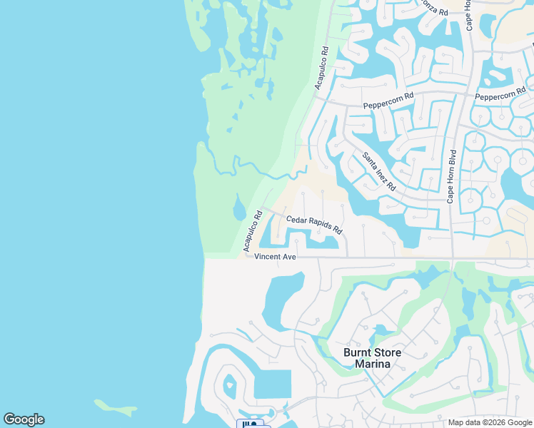 map of restaurants, bars, coffee shops, grocery stores, and more near 17447 Acapulco Road in Punta Gorda