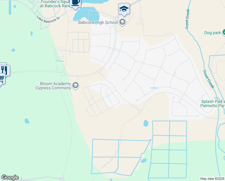 map of restaurants, bars, coffee shops, grocery stores, and more near 43153 Wild Indigo Road in Punta Gorda